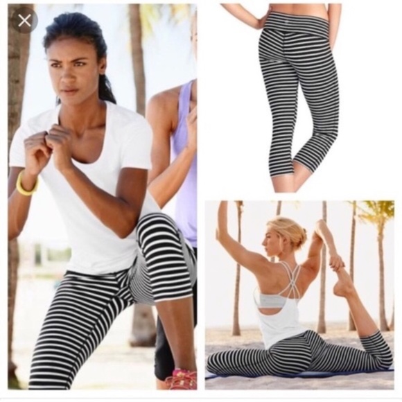 Athleta Chaturanga Striped Crop Leggings - Picture 4 of 7